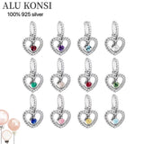 925 Sterling Silver 12 Month Birthday Dangle DIY Bead Charms