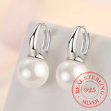 925 Sterling Silver Pearl Stud Earrings For Women Girls