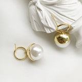 925 Sterling Silver 12mm Shell Pearl Earrings Circle Pendant Drop