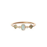 925 Silver Colorful Agate Zircon Ring Geometric Women's Summer Jewelry