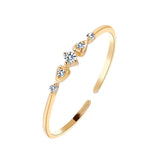 925 Silver 14K Plated Zircon Open-end Ring Geometric Summer Jewelry