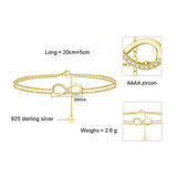 925 Silver 14K Plated Anklets Number 8 Bracelet Leg Chain Decoration Gift