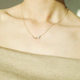 925 Silver Fish Zircon Pendant Necklace for Girl Lady