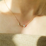 925 Silver Fish Zircon Pendant Necklace for Girl Lady