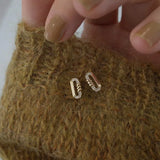 925 Silver 14K Plated Zircon Twist Earrings