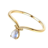 925 Silver Moonstone Ring Vintage Jewelry Women Gift