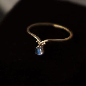 925 Silver Moonstone Ring Vintage Jewelry Women Gift