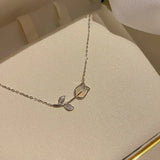 925 Silver Moonstone Cats Eyes Flower Necklace for Women