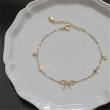 925 Silver Plated Zircon Bracelet Women Twist Bow Star Bracelet