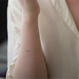 925 Silver Zircon Bracelet 14K Plated Twist Bow Star Jewelry