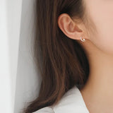 925 Silver 14K Plating Sun Moon Stud Earrings Women Student Jewelry Gift