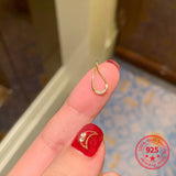 925 Silver 14K Pendant Clavicle Chain Necklace Women Jewelry