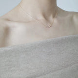 925 Silver 14K Pendant Clavicle Chain Necklace Women Jewelry