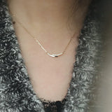 925 Silver 14K Pendant Clavicle Chain Necklace Women Jewelry