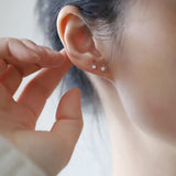 925 Silver 14K Star Zircon Stud Earrings Piercing Jewelry