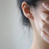 925 Silver 14K Star Zircon Stud Earrings Piercing Jewelry