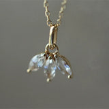 925 Silver Plated Crystal Clover Pendant Chain Necklace