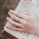 925 Silver Plated Opal Open-end Ring for Women Geometric Jewelry