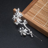925 Silver 14k Peach Flower Brooch Women's Lady Party Birthday Gift Jewelry