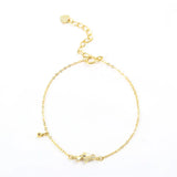 925 Silver 14k Plated Bow Bracelet Zircon Set Women's Jewelry Gift