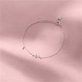 925 Silver 14k Plated Bow Bracelet Zircon Set Women's Jewelry Gift