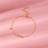925 Silver 14k Plated Bow Bracelet Zircon Set Women's Jewelry Gift