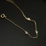 925 Sterling Silver 14k Plated Small Heart Bracelet for Women