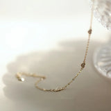 925 Sterling Silver 14k Plated Small Heart Bracelet for Women