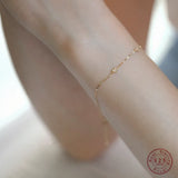 925 Sterling Silver 14k Plated Small Heart Bracelet for Women