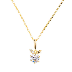 925 Silver 14k Plated Rabbit Pendant Necklace Clavicle Chain Women