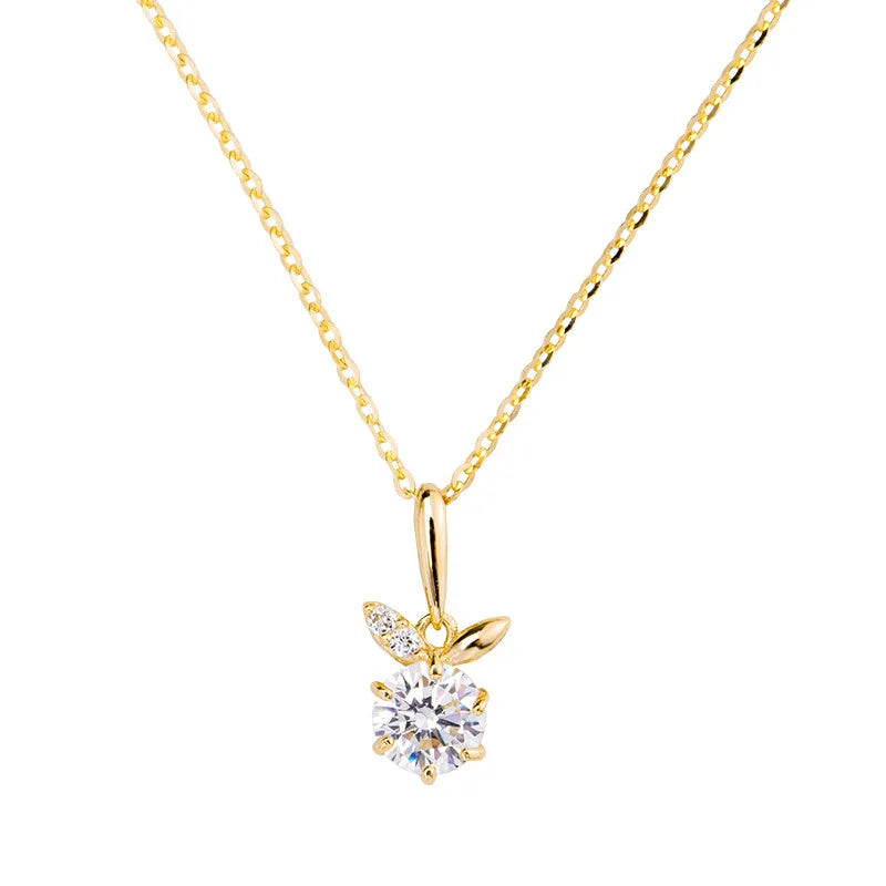 925 Silver 14k Plated Rabbit Pendant Necklace Clavicle Chain Women