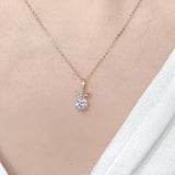 925 Silver 14k Plated Rabbit Pendant Necklace Clavicle Chain Women