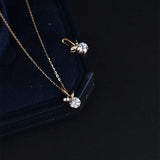925 Silver 14k Plated Rabbit Pendant Necklace Clavicle Chain Women
