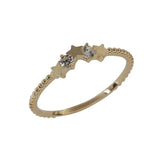 925 Silver Zircon Star Ring Plated Gold All-match Jewelry