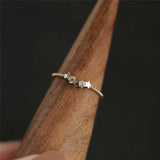 925 Silver Zircon Star Ring Plated Gold All-match Jewelry