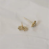 925 Silver 14k Plated Asymmetric Zircon Earrings for Women