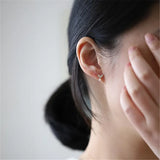 925 Silver Plated Heart Stud Earrings Mock Pearl Zircon Jewelry