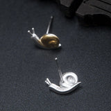 925 Silver Snails Stud Earrings Chinese Style Fine Jewelry