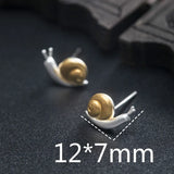 925 Silver Snails Stud Earrings Chinese Style Fine Jewelry