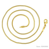 925 Sterling Silver 2MM 18k Snake Chain Necklace for Men Women