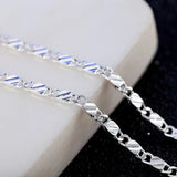 925 Silver 2mm Charm Chain Necklace