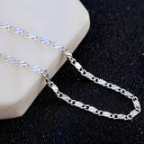 925 Silver 2mm Charm Chain Necklace