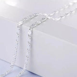 925 Sterling Silver 2mm Chain Necklace For Men Women Wedding Gift