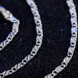 925 Sterling Silver 2mm Chain Necklace For Men Women Wedding Gift