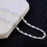 925 Sterling Silver 2mm Chain Necklace For Men Women Wedding Gift