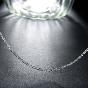 925 Silver 2mm Twisted Rope Chain Necklace 16-30 Inch Wedding Charm