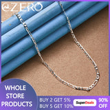 925 Silver Flat Chain Necklace 4MM for Women Men
