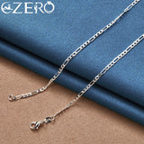 925 Silver Flat Chain Necklace 4MM for Women Men