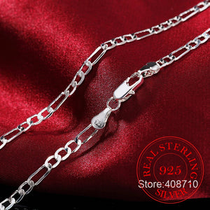 925 Silver 4mm Chain Necklaces - Various Lengths