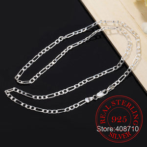 925 Silver 4mm Chain Necklaces - Various Lengths